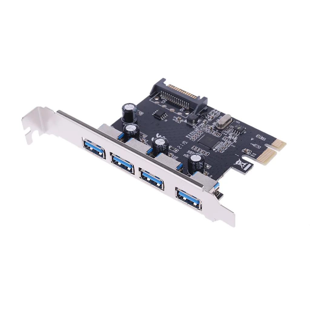 

PCI-E PCI Express To USB 3.0 VIA Chip SATA Interface 4 Port Adapter Converter Card for Desktop Windows XP/2003/Vista/Win7/Win8