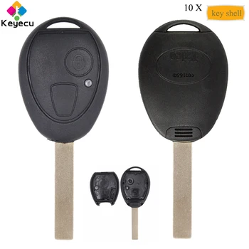 

KEYECU 10PCS/Lot Replacement Remote Control Car Key Case Shell With 2 Buttons - FOB for Land Rover 75 for MG ZT-T for BMW Valeo