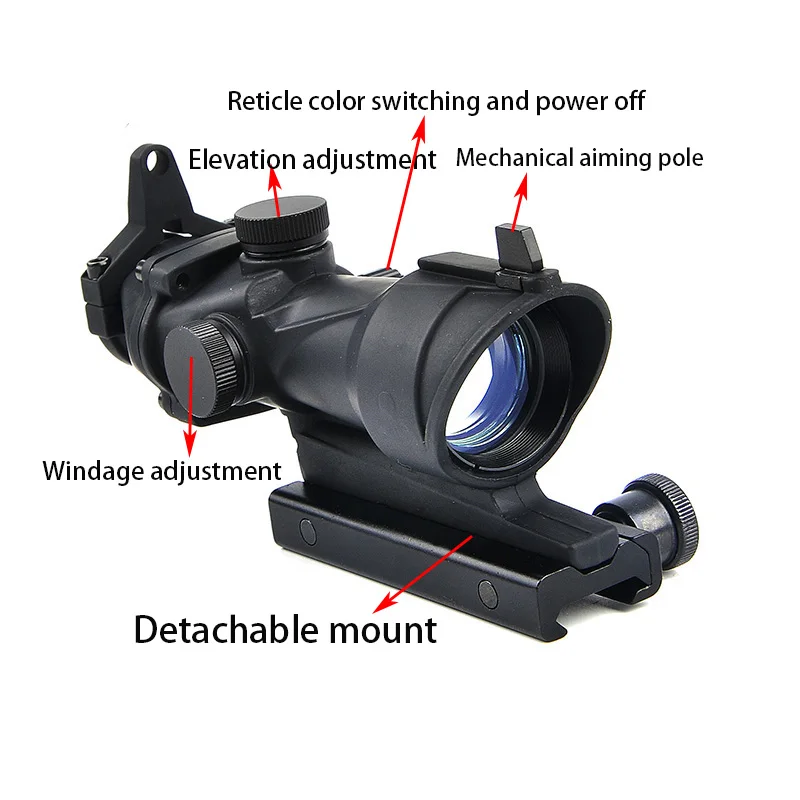 ACOG 1X32 красный точечный прицел тактический быстросъемное освещение регулировка охотничьего прицела страйкбол коллиматор оптический прицел