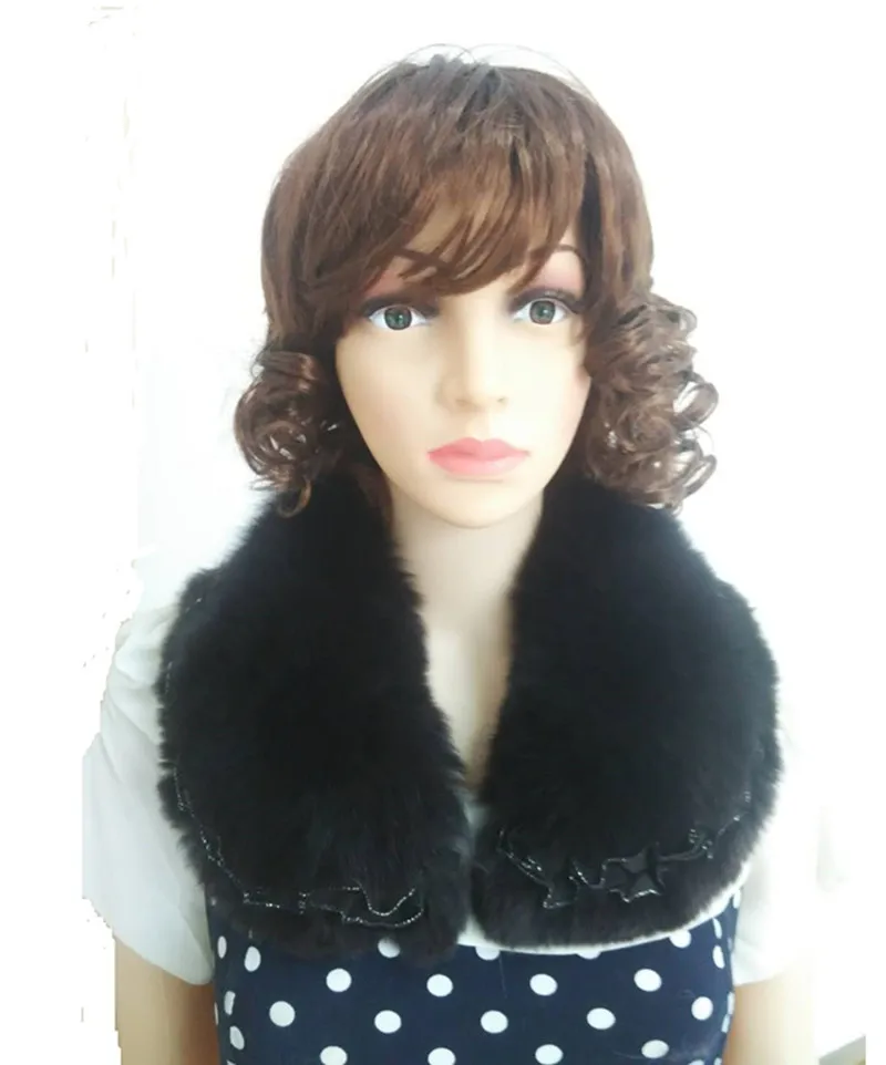 

Real Fur Scarf Fur Collar Women Winter detachable collar with lace