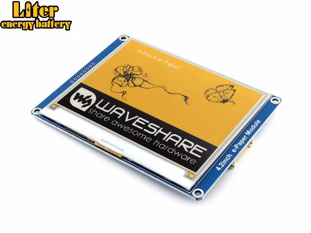 

Waveshare 4.2inch E-Ink Display Module 400x300 E-paper Module Yellow Black White Three-color SPI No Backlight. low consumption