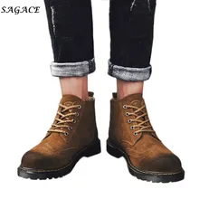 SAGACE/мужские полуботинки; сезон осень-зима; Ботинки martin в стиле ретро; Мужская модная повседневная обувь для отдыха из искусственной кожи на шнуровке