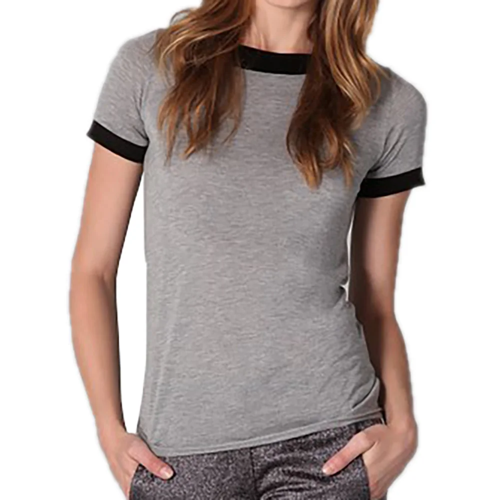 

New Women Blusas Back Lace Mesh Stitching Bow T-shirt Solid Tops Casual Round Neck Short Sleeve Tee Shirt Female