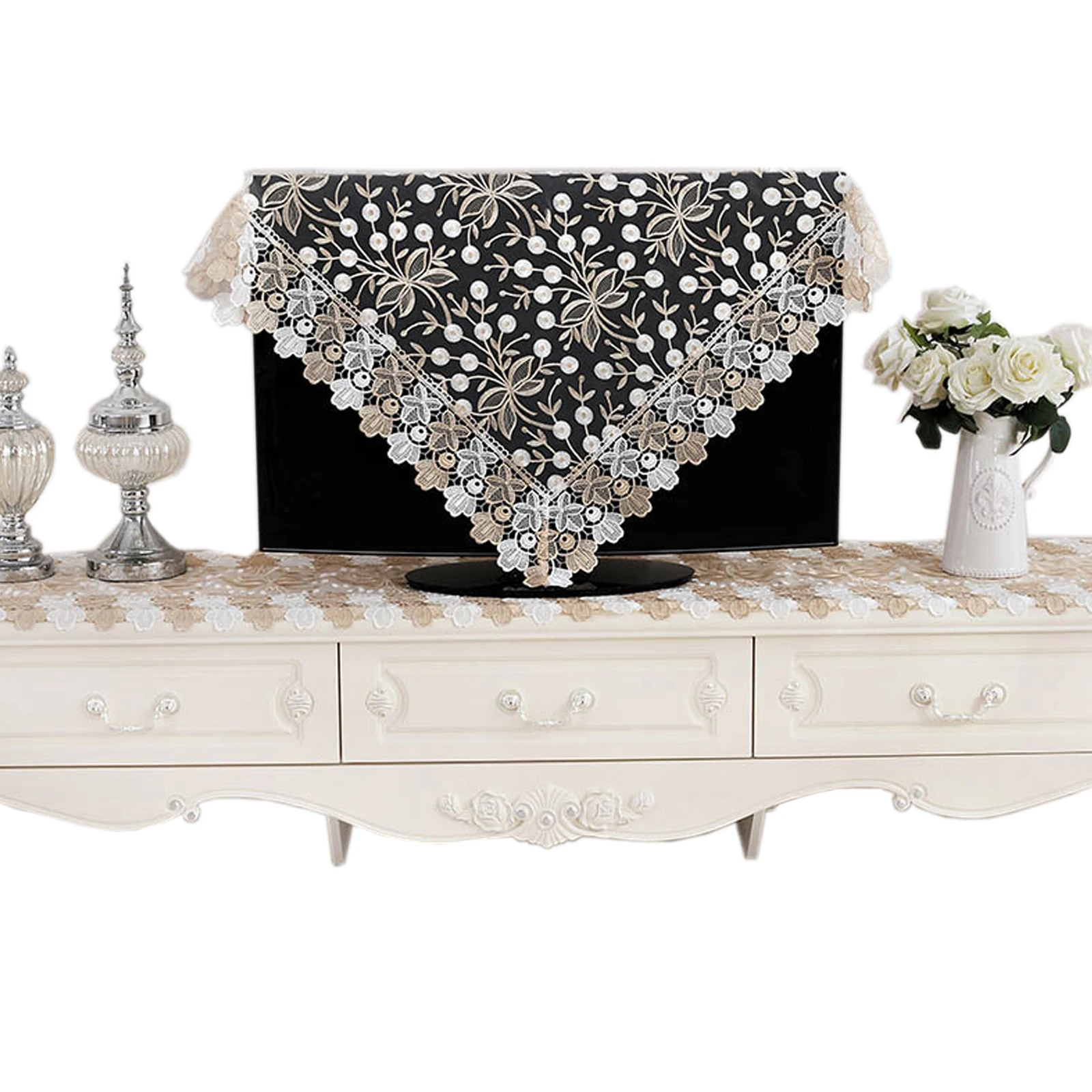 

Embroidered Lace Table Runner European Style Floral Table Cloth American Tv Cabinet Decorative Coffee Table Runner Home Textile