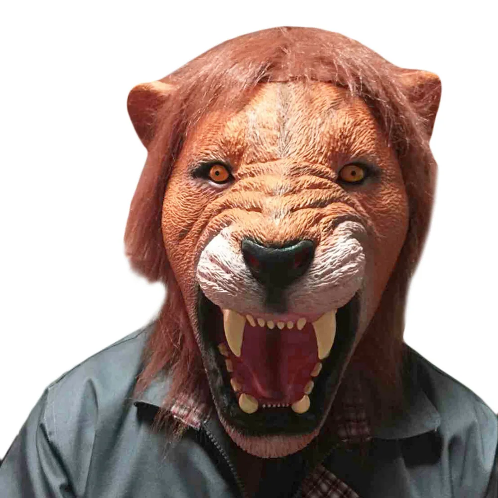 Lion Latex Mask Full Face Animal Head Mask Fancy Dress Party mask Halloween Costume Party Latex