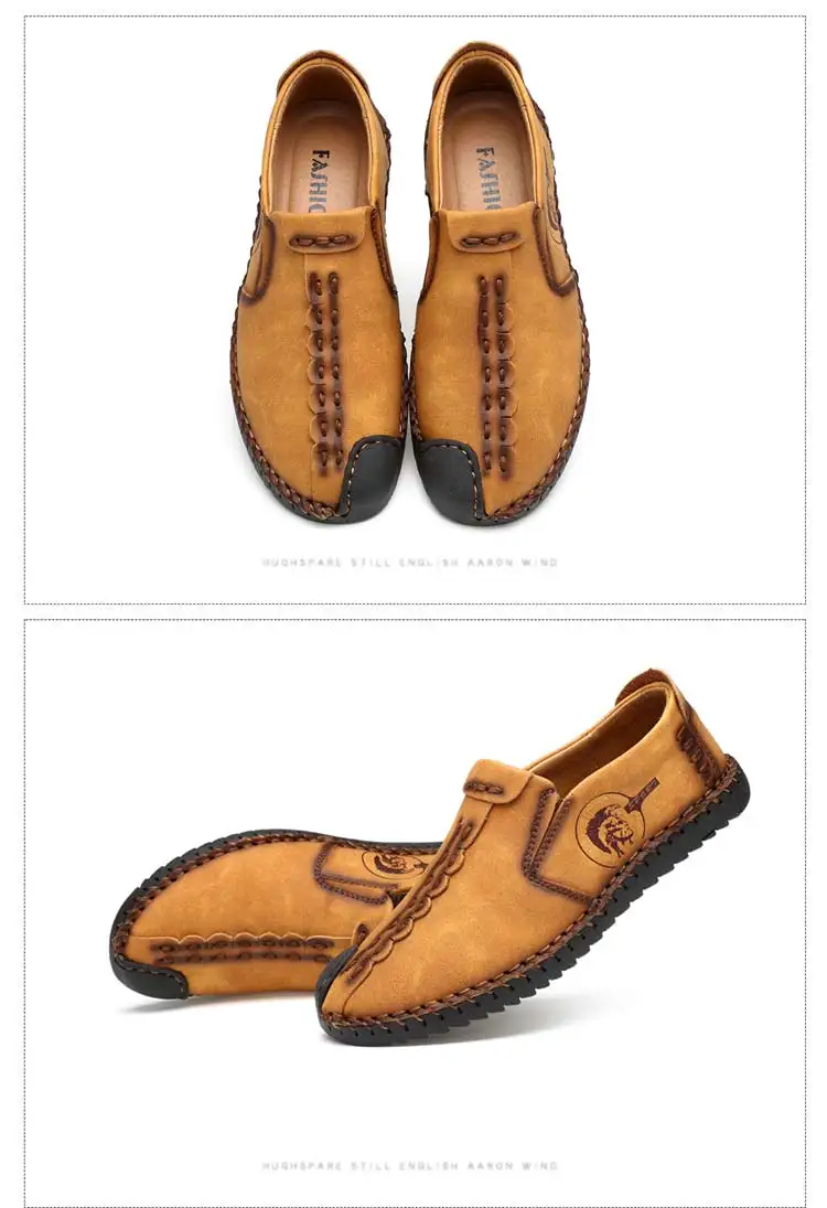 Классическая мужская повседневная обувь; мужские лоферы; обувь из спилка; мужские мокасины ручной работы на плоской подошве со шнуровкой; Лидер продаж; большие размеры