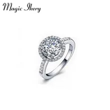 Magic Ikery Wholesales Lots Fashion Jewelry Rose Gold Color Zircon Crystal Vintage Round The Party Rings
