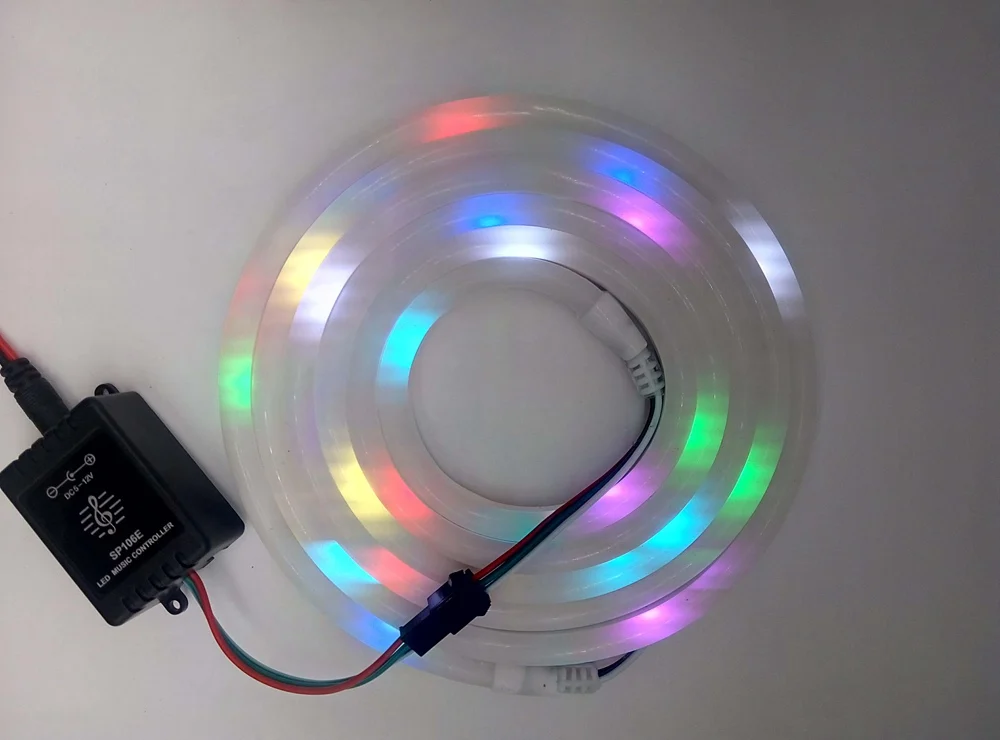 1 m 2 m WS2812B WS2812 RGB Программируемый прибор приемно-неоновая трубка со светодиодной лентой, SP106E Музыка RGB Led контроллер блок питания адаптер в комплекте