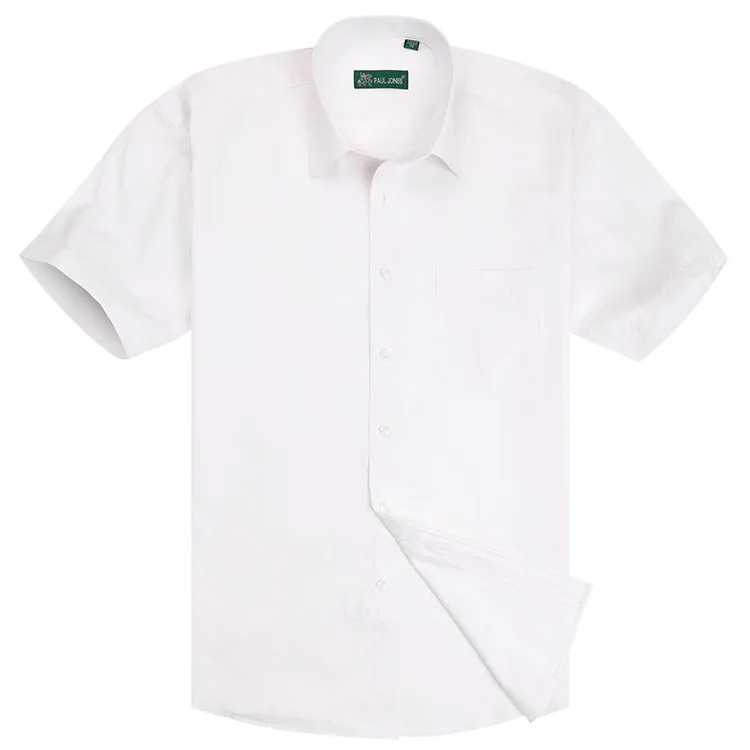 Высокое качество короткий рукав рубашки Twill легкий уход Non-Iron Для мужчин платье рубашка цвет: черный, синий белый мужской Смарт Повседневное