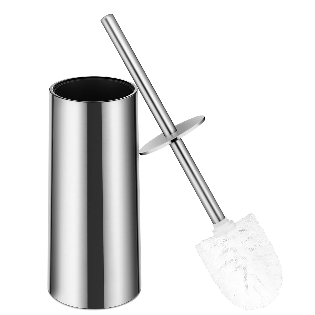 

HOMEMAXS Toilet Brush and Holder Set Good Grip Compact Stainless Steel Toilet Bowl Cleaner Brush Set for Bathroom (Polished)