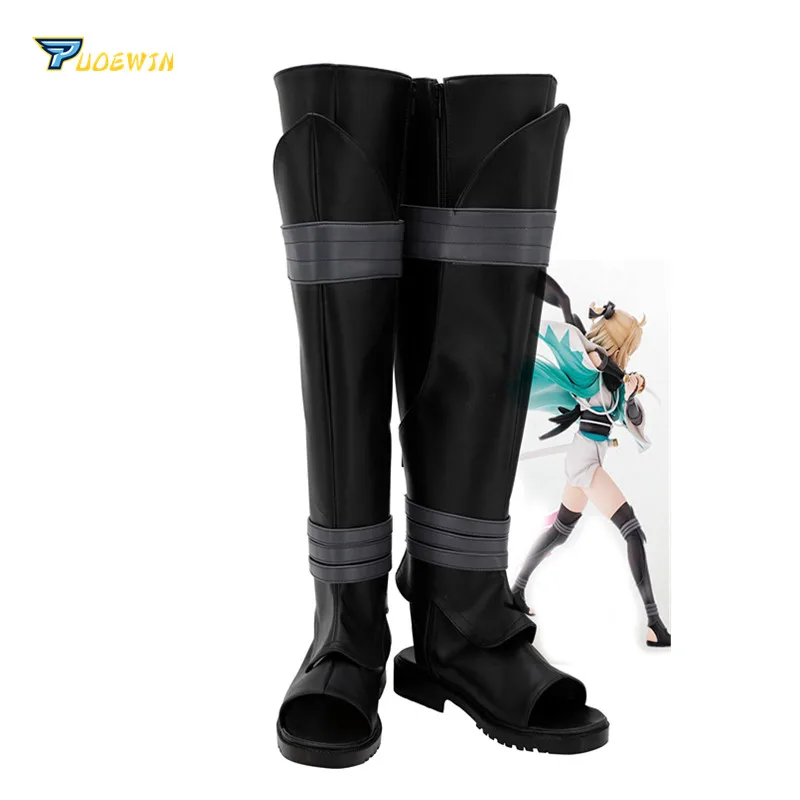 Fate Grand Order Saber Okita Souji/Обувь для костюмированной вечеринки черные ботинки на заказ |