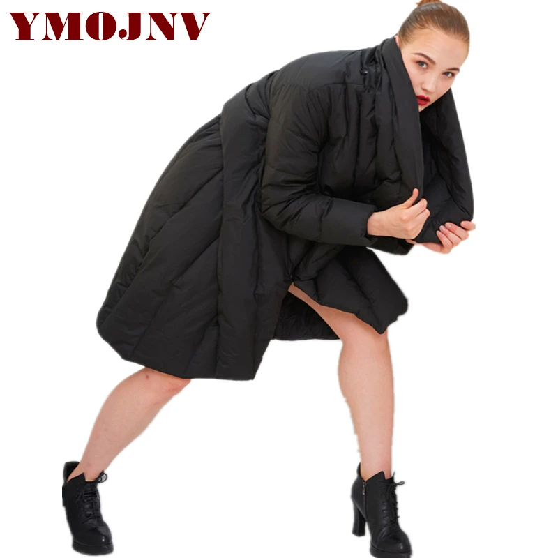 YMOJNV оригинальный дизайн 2019 модная Новая женская накидка Зимняя парка пальто
