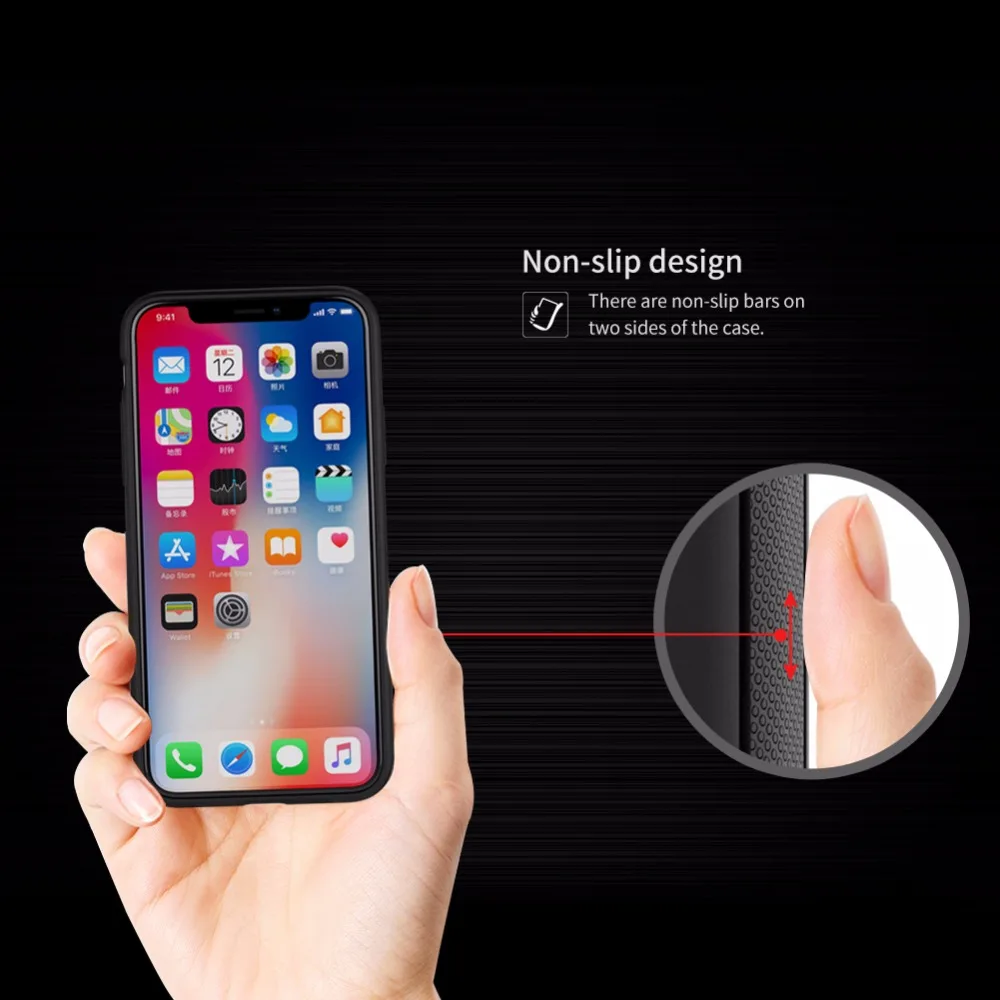 Для iphone x Роскошный чехол Nillkin QI беспроводной зарядный приемник задняя крышка подходит для магнитного держателя 5,8 дюймов для iphone x чехол