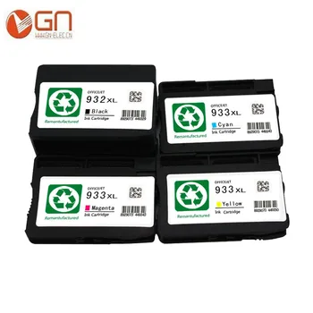 

GN 4 pieces remanufactured ink cartridge for HP 932xl 933xl for HP Officejet Pro 6100 6600 6700 7100 with chip show ink level
