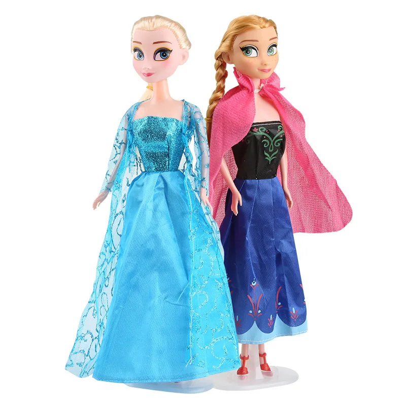 30 см disney «Холодное сердце» 2 платья Эльзы и Анны игрушечных пластиковых экшн фигурок disney Эльзы из мультфильма "Холодное сердце", подвижная фигура куклы подарки на день рождения для девочек; Infantil кукла