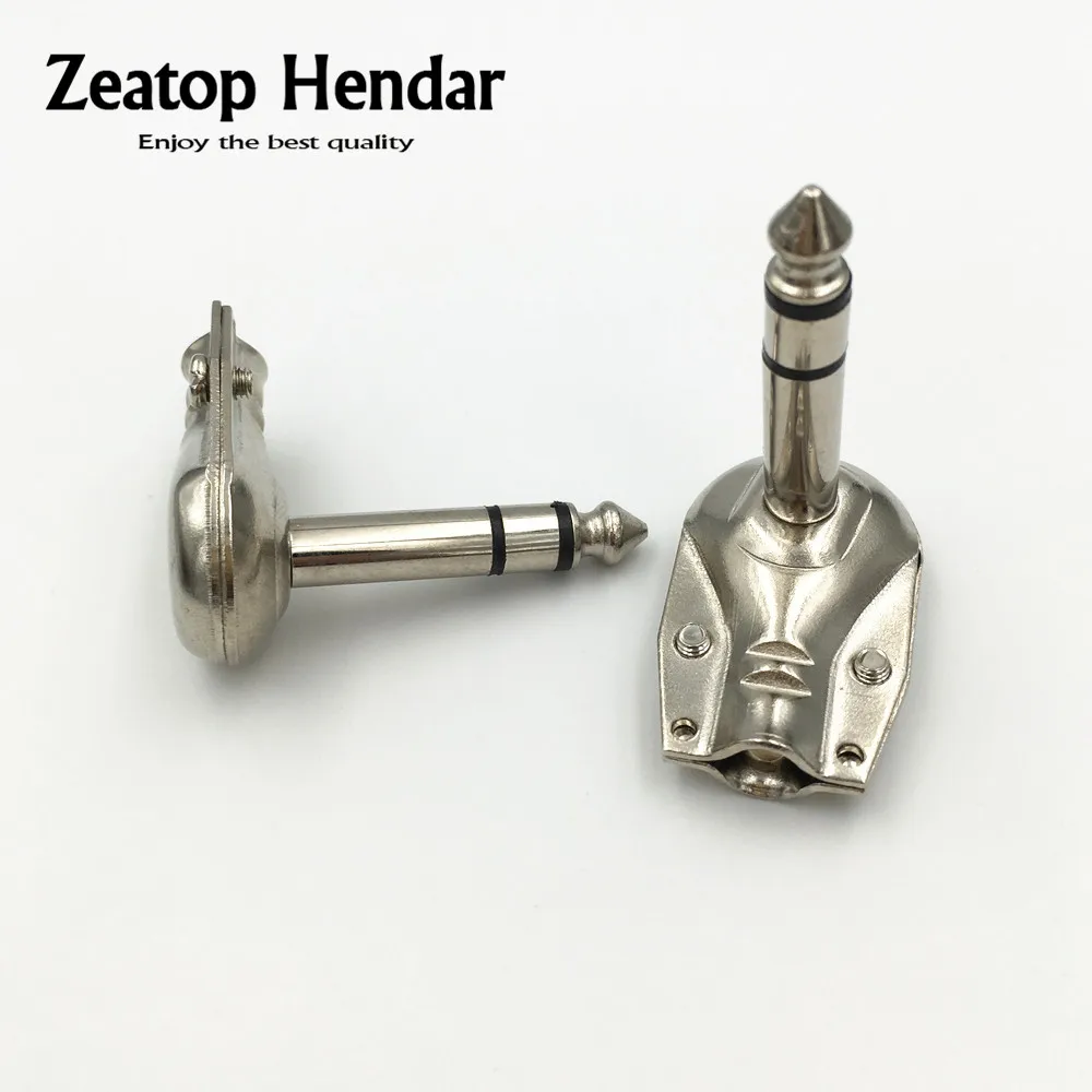 100pcs Metal Right Angle 6.35 3 Pole Stereo Jack Plug 6.35mm Guitar