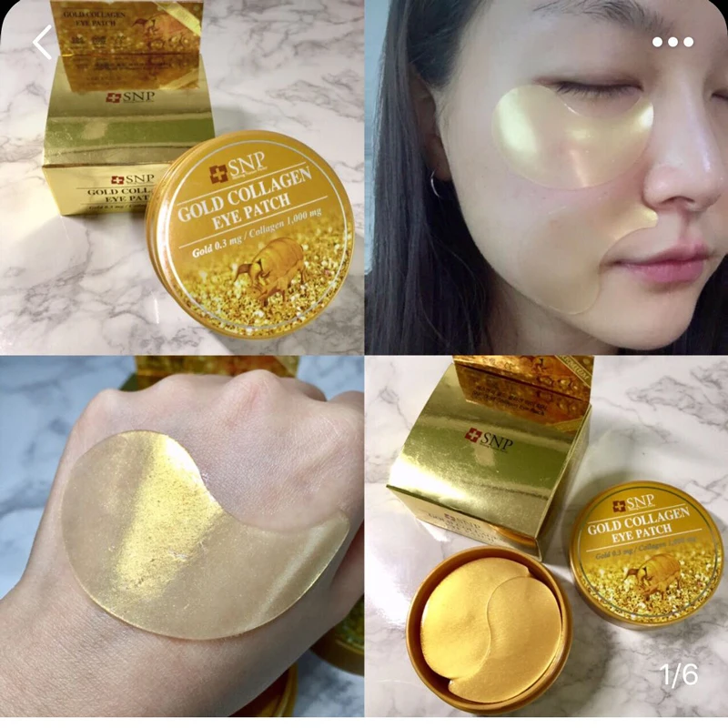 Коллагеновые патчи для глаз SNP Gold 60 шт. 0 3 мг золота 1000 гидролизованный