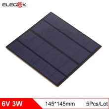 ELEGEEK 5Pcs/Lot 6V Mini Solar Panel 145*145mm Polycrystalline 500mAh 3W Solar Panel Cell for DIY and Education