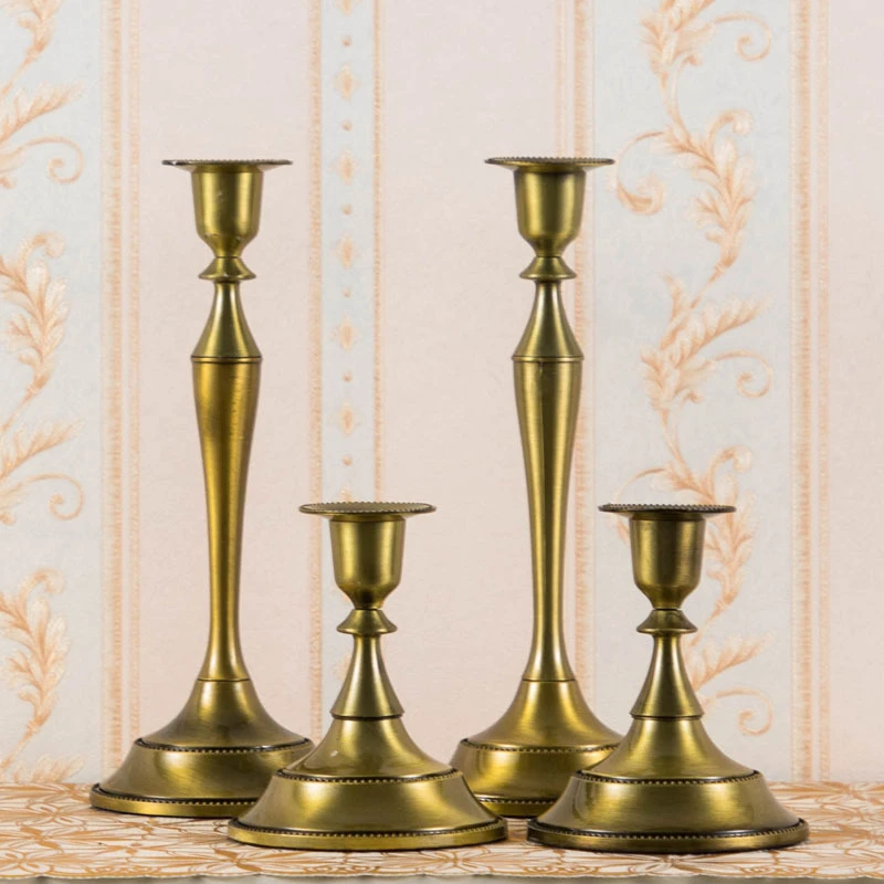 1 Pc Wedding Party Table Decoration Gold Candlestick Black Bronze