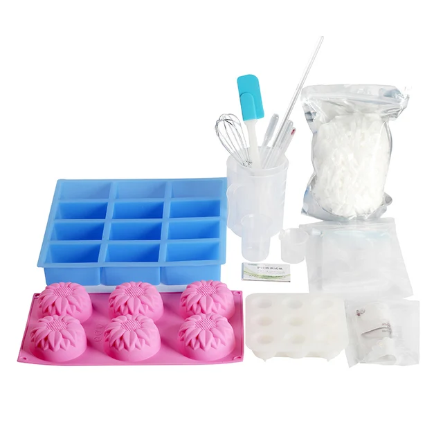 New Soap Making Kit 3 Kind Silicone Mold 500g Soap Base and Many More Soap Making Supplies 1