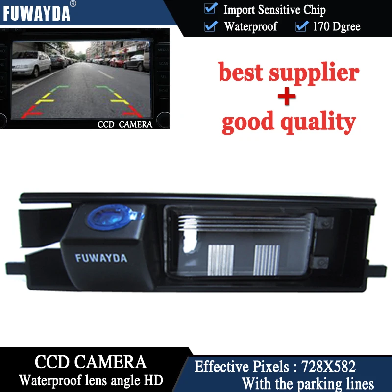 FUWAYDA CAR REAR VIEW REVERSE BACK CCD 170 DEGREE WATERPROOF WITH REFERENCE LINE NIGHT VISION font