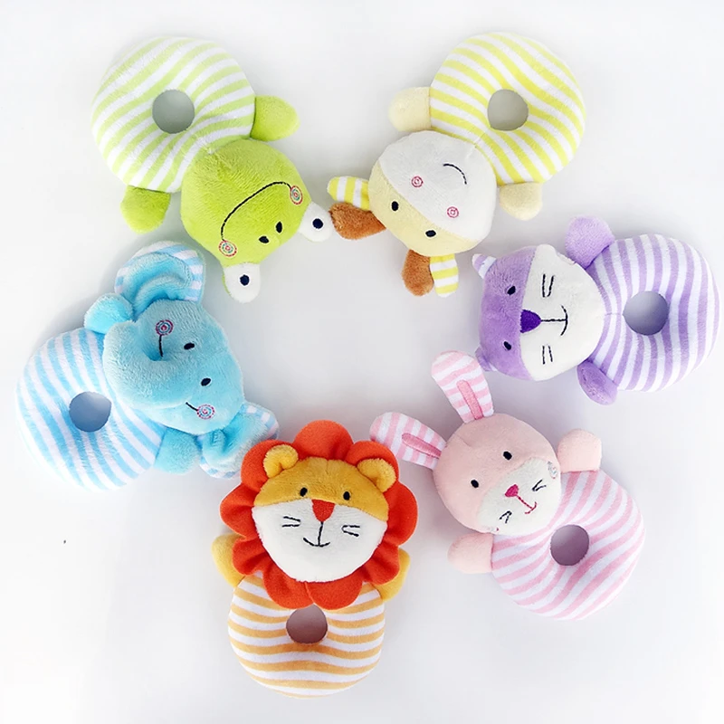 YOOAP Newborns Infant Baby Toy Kids Animal Catoon Hand Bell Ring Rattles Gift Kid Plush Soft Elephant Lion Deer Toddler Toy