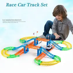 Мини Скорость гоночный электромобиль и отслеживать набор игрушек для мальчиков speelgoed сборки играть расы автомобиля серии для детей