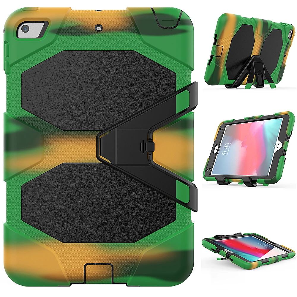 

Three Layers Protection Shockproof Silicone Hybrid Case Cover with Kickstand for Apple iPad Mini 5 7.9 inch (2019) Tablet + Pen