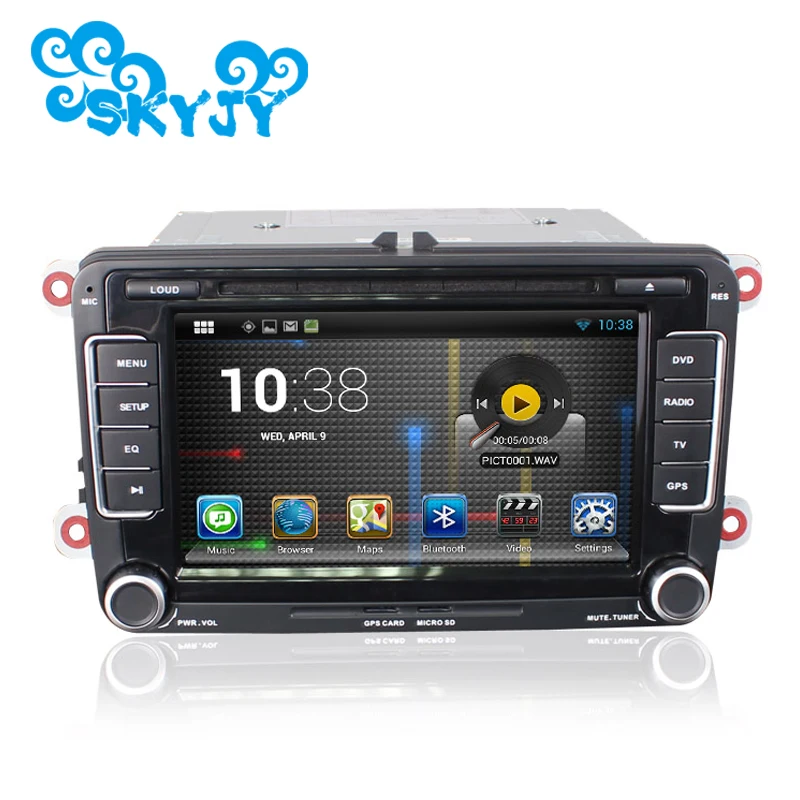 Excellent 7" Android 8.1.1 2 Din Car DVD Player GPS for VW Scirocco Golf Caddy Altea Exeo with Retail Package Free 8G Gps Card and Canbus 0