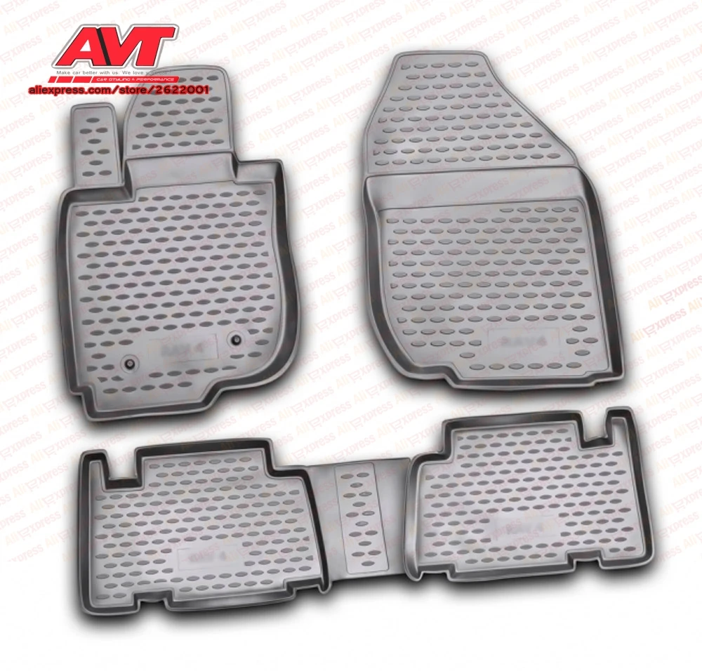 Floor Mats For Toyota Rav4 20062010 4 Pcs Rubber Rugs Non Slip Rubber