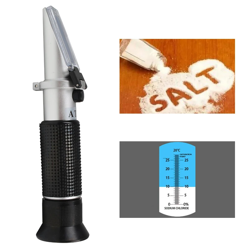 028 Salinity Temperature Compensation Optical Salometer Refractometer