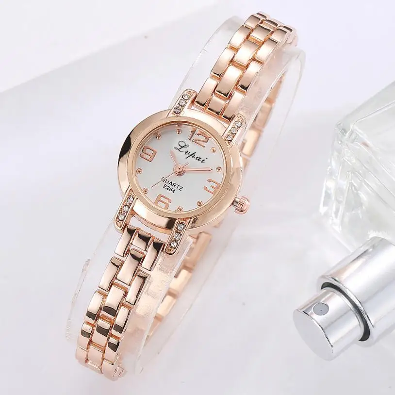 

LVPAI Relojes Mujer 2018 Ladies Women Elegant Stainless Steel Rhinestone Crytal Quartz Wrist Watch For Women Montre Femme #123