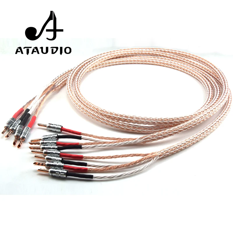 ATAUDIO 12TC Hifi акустический кабель с 2 разъемами типа банан на 4 разъема Hi end OCC провод