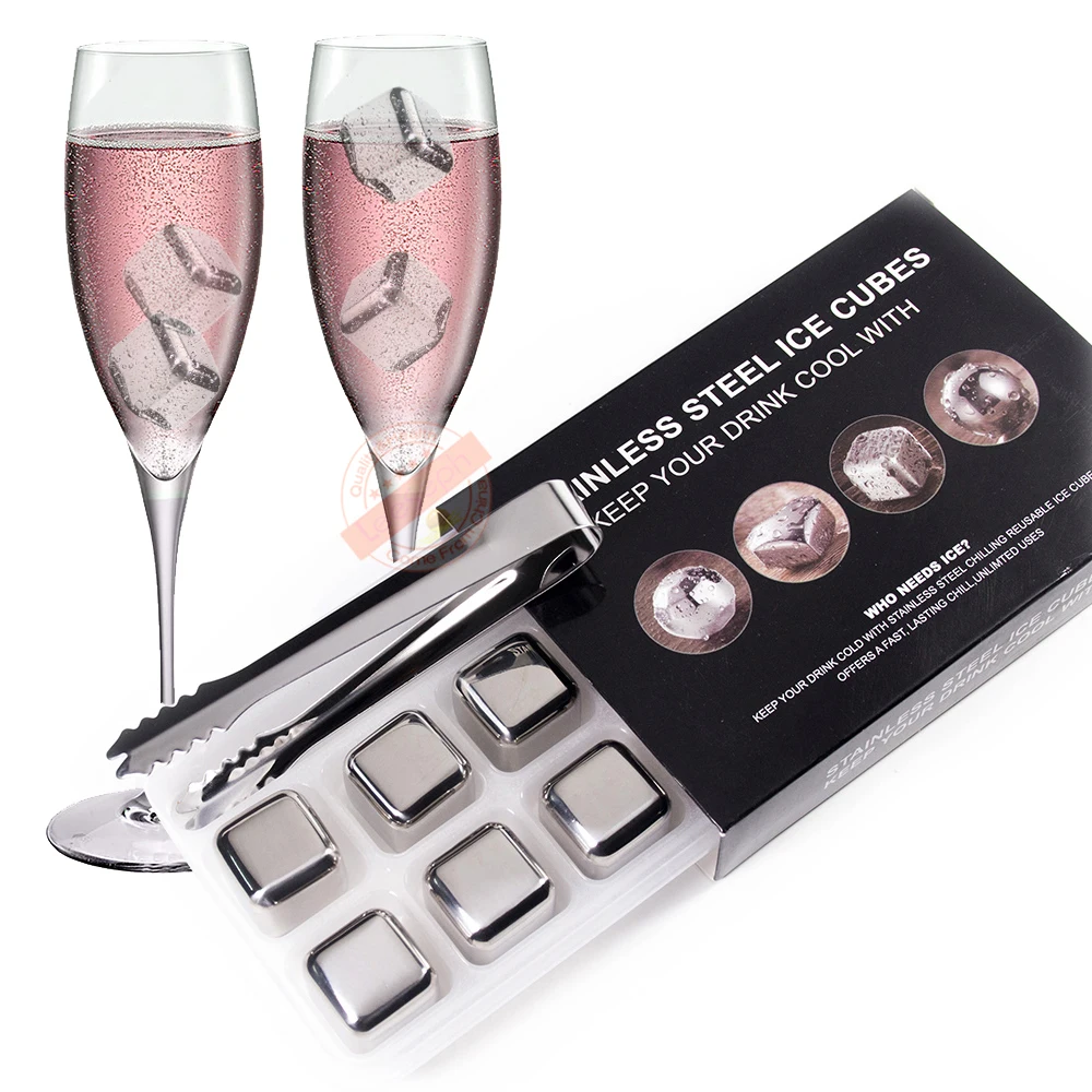 304 Stainless Steel Chilling Reusable Ice Cubes for whiskey, vodka, liqueurs, white wine and