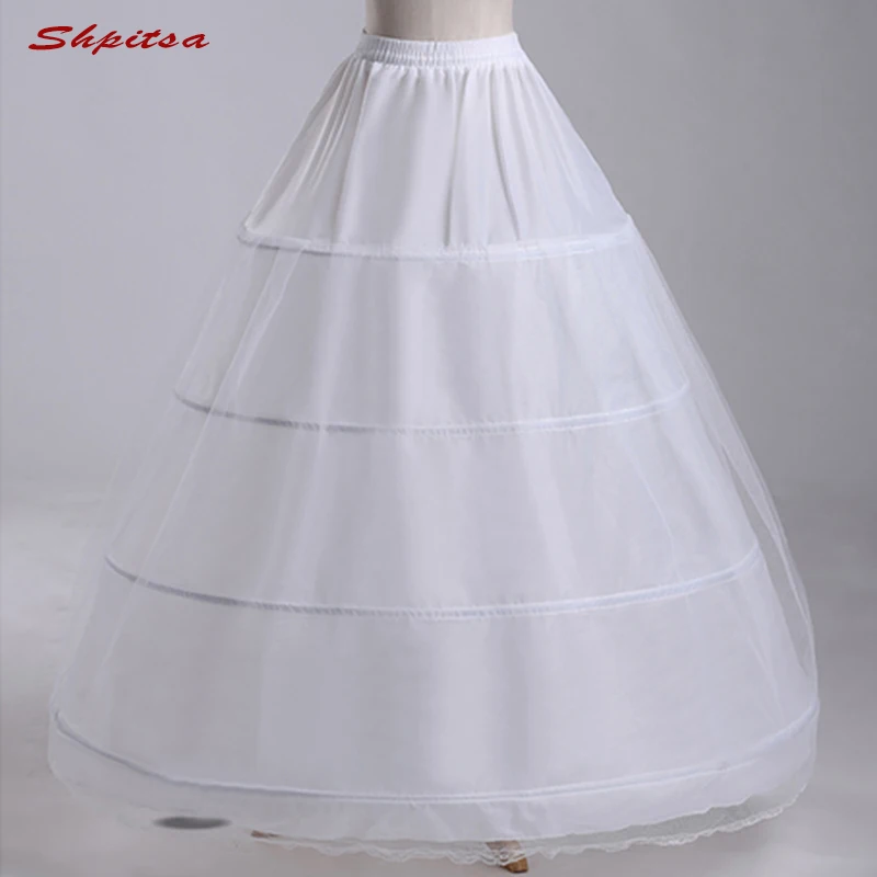 Белый 4 нижние юбки с фижмами для свадьбы бальное платье женщина нижняя кринолин пушистый Pettycoat обруч юбка