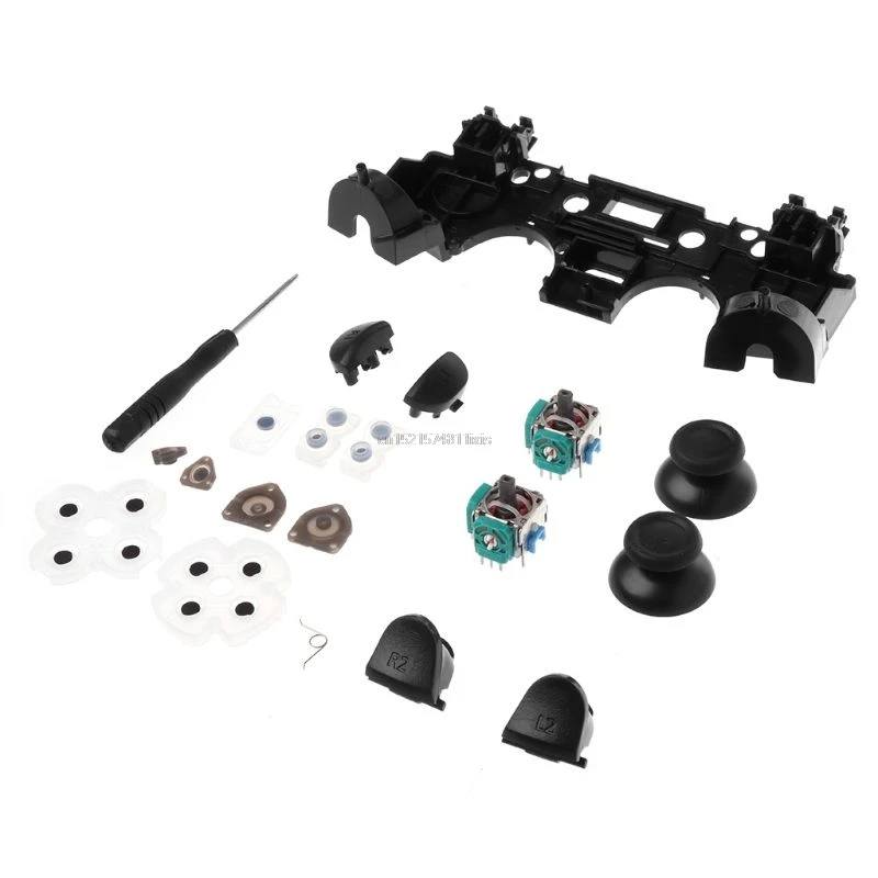 Analog Joysticks L2 L1 R1 R2 Trigger Buttons 3D Rods Squeeze Cap Screwdriver Conductive Rubber for Sony Playstation 4 PS4 Contro