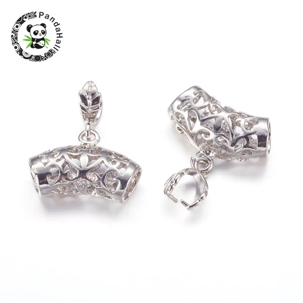 

Brass Leaf Ice Pick and Microbend Tube Pinch Bails Platinum Pendant Fixed Jewellery Findings, 20x14.5mm,Pin: 1mm; Hole: 5.5x4mm