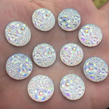 

16mm 150pcs Round Flower Sew On Rhinestones Flatback Resin Rhinestone For Garments Sewing Accessories -A650