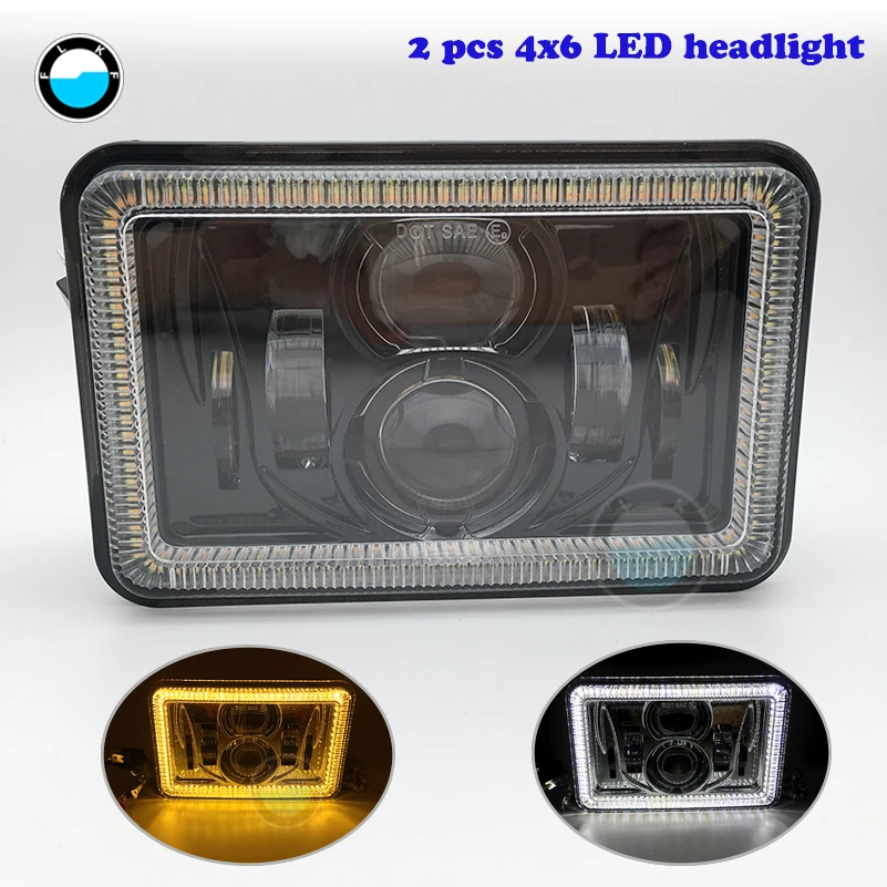 Square 4X6 Inch 12V 24V LED Headlights Replacement For Ford Trucks 4 x