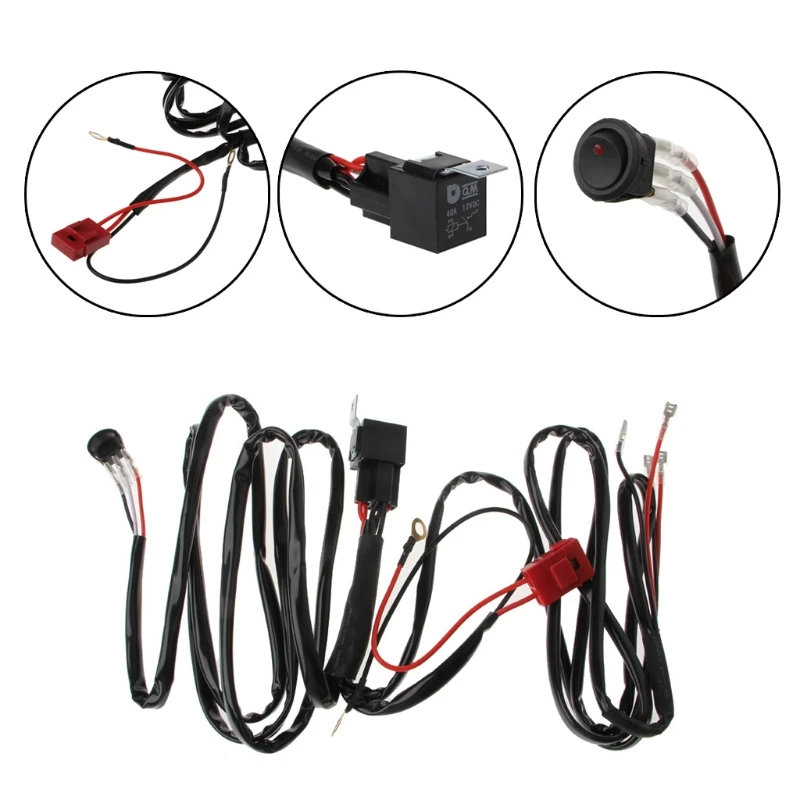 Car Lights Wire LED Light Bar Wiring Harness For Boat SUV Off Road ATV