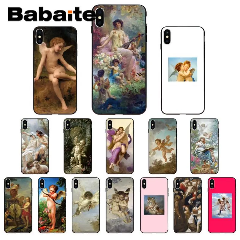 Babaite Angel Cupid Art Paint мягкий чехол для iPhone X XS MAX 6 6S 7 7plus 8 8Plus 5 5S XR|Бамперы| |