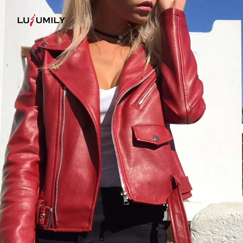 short red leather jacket