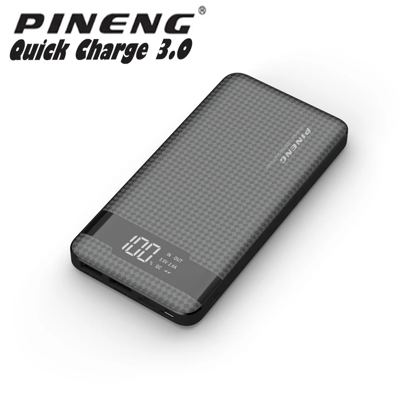 Быстрая зарядка 3,0 PINENG quicPN 961 10000 мАч/PN 962 20000 мАч портативный внешний аккумулятор высокой емкости/для XIAOMI HUAWEI IPOD IPAD - Цвет: 961 BLACK 10000mAh