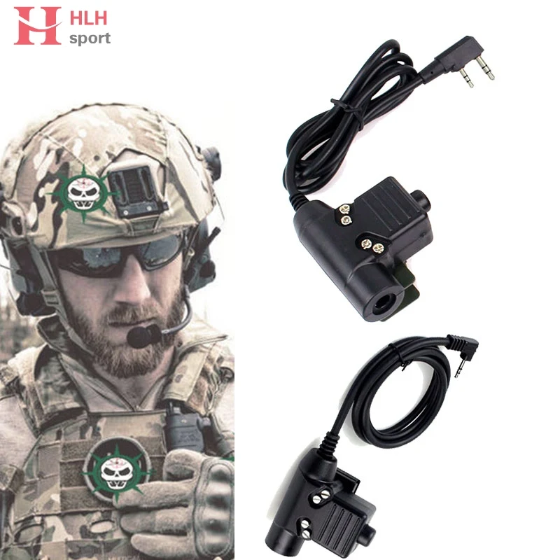 HlhSport Tactical U94 гарнитура Ptt радио кабель Разъем для Kenwood Motolora Bowman Ptt Пейнтбол Охота гарнитура аксессуары