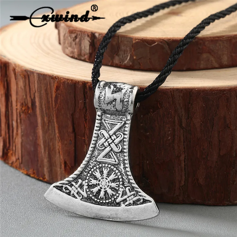 Cxwind-Amulette pendentif hache slavique antique, Kolovrat Symdangers, Pprédéterminée Flower Jewelry