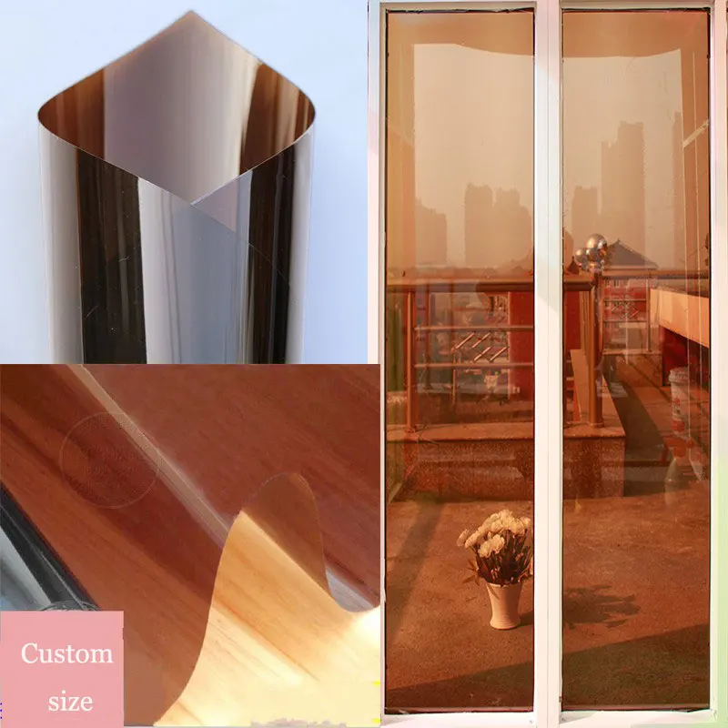 

Reflective mirror film Anti UV Heat Insulation Decorative Brown color Solar Window Film Foil for Privavy Protection length 100cm