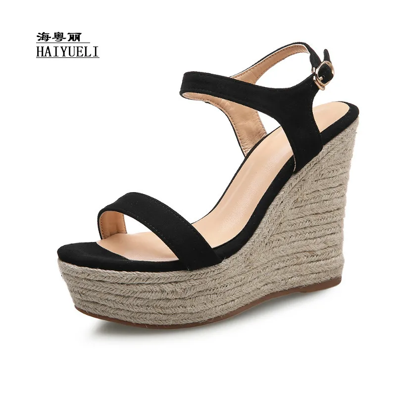 

Women Brand Fashion Genuine Leather Dress Comfortable Wedges Heels Ladies Party Dress Sandals Pure Handmade