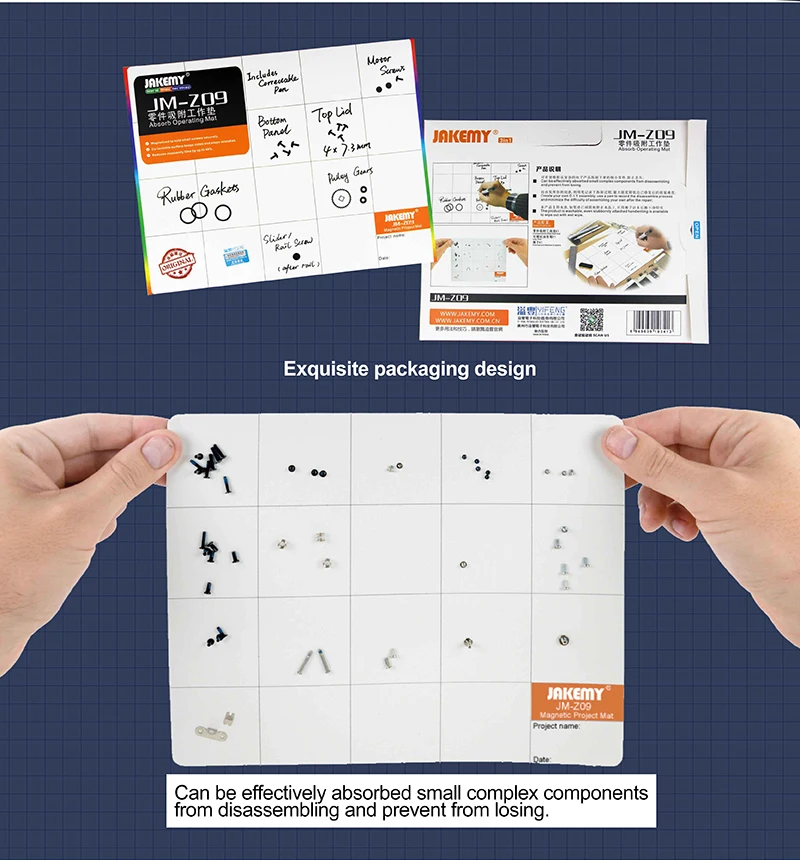 JAKEMY JM-Z09, магнитный коврик для проекта, винт, рабочий коврик с маркером, ластик для сотового телефона, ноутбука, планшета, телефона, ремонт, коврик для инструментов