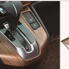 ABS хром/углеродное волокно/персиковое дерево зерна автомобиля коробка переключения передач Панель крышка отделка автомобиля Стайлинг для Honda CRV