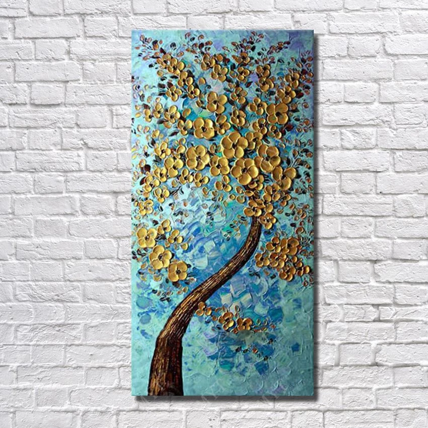 

Top quality 2016 new product oil painting for home sense decoration flower tree living room art decor